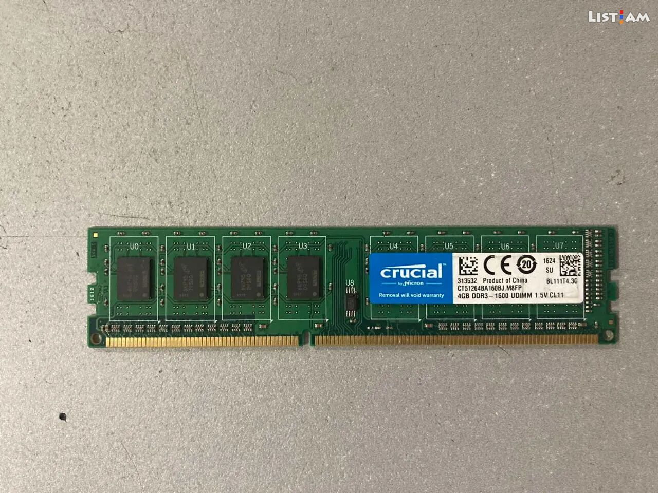 Ram DDR3 4GB Crucial