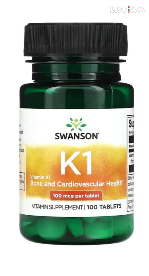 Vitamin K1, 100 mcg,