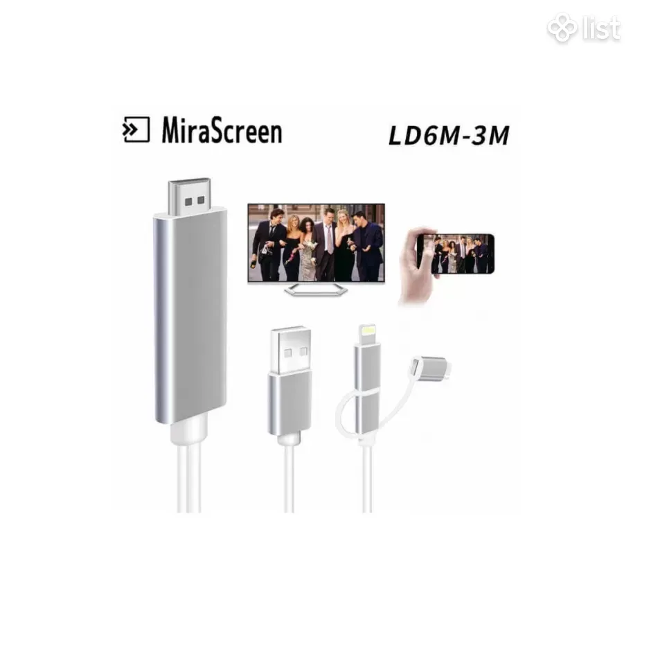 Փոխարկիչ mirascreen f ld6m-3m tvbox переходник телефон на телевизор t smart  phone to tv առաքում - Телефонные аксессуары и запчасти - List.am