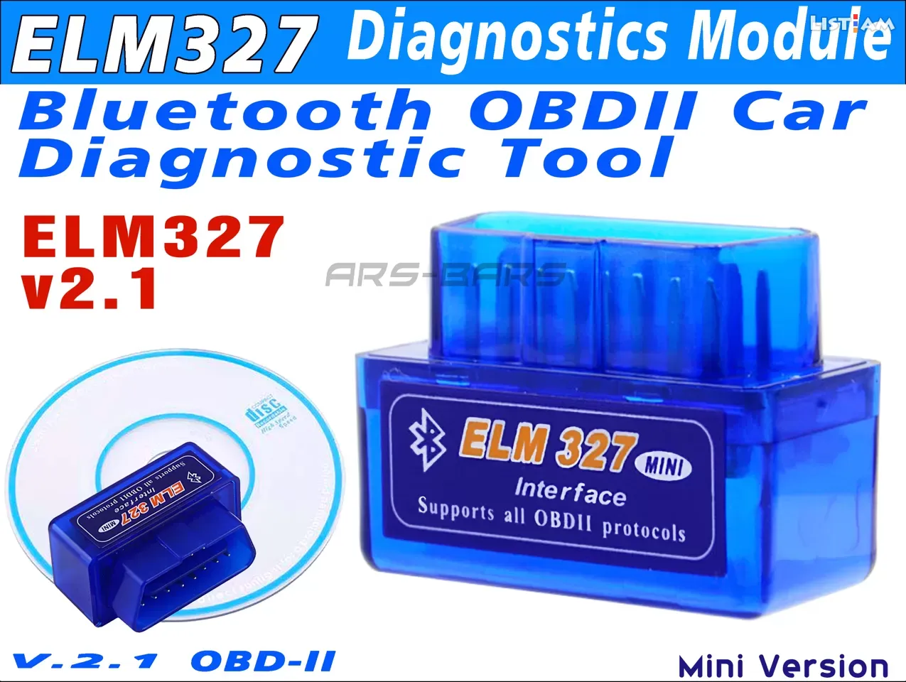 ELM327 Bluetooth v2.1 OBD II Obd2 ELM-327 CAN BUS (Автосканер) (Cod:  AB0527) - Все остальное в электронике 