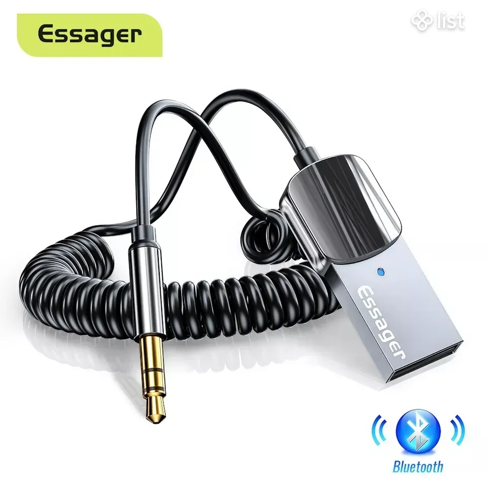 Адаптер Essager Bluetooth Aux с USB на гнездо 3,5 мм, автомобильный аудио  Aux кабель, Bluetooth приёмник, լար - Автоаксессуары - List.am