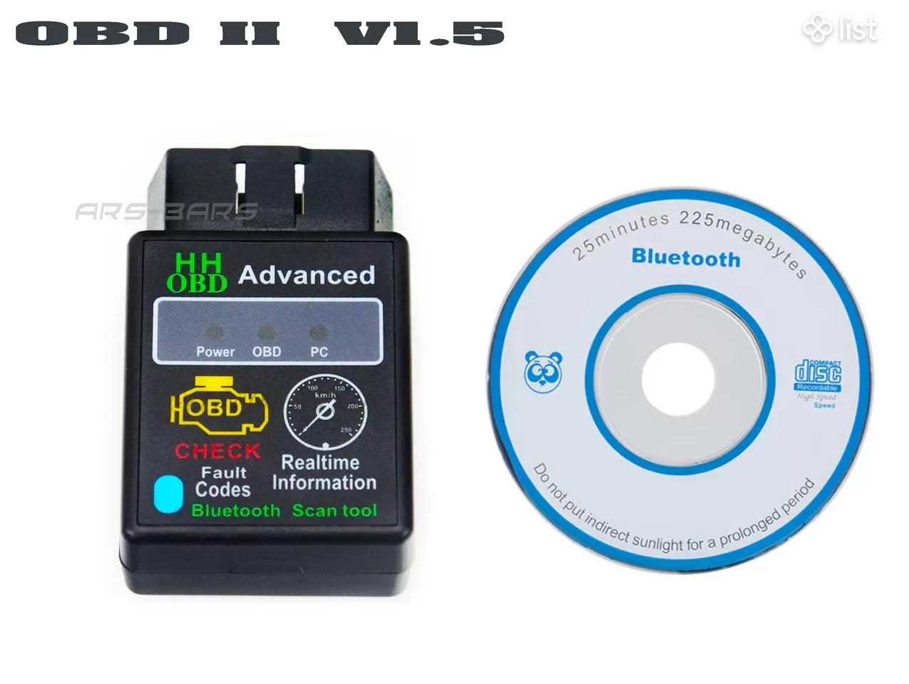 ELM327 Bluetooth Pro v1.5 OBD II Obd2 CAN BUS ELM-327 Адаптер (Cod: AB0529)  - Все остальное в электронике 