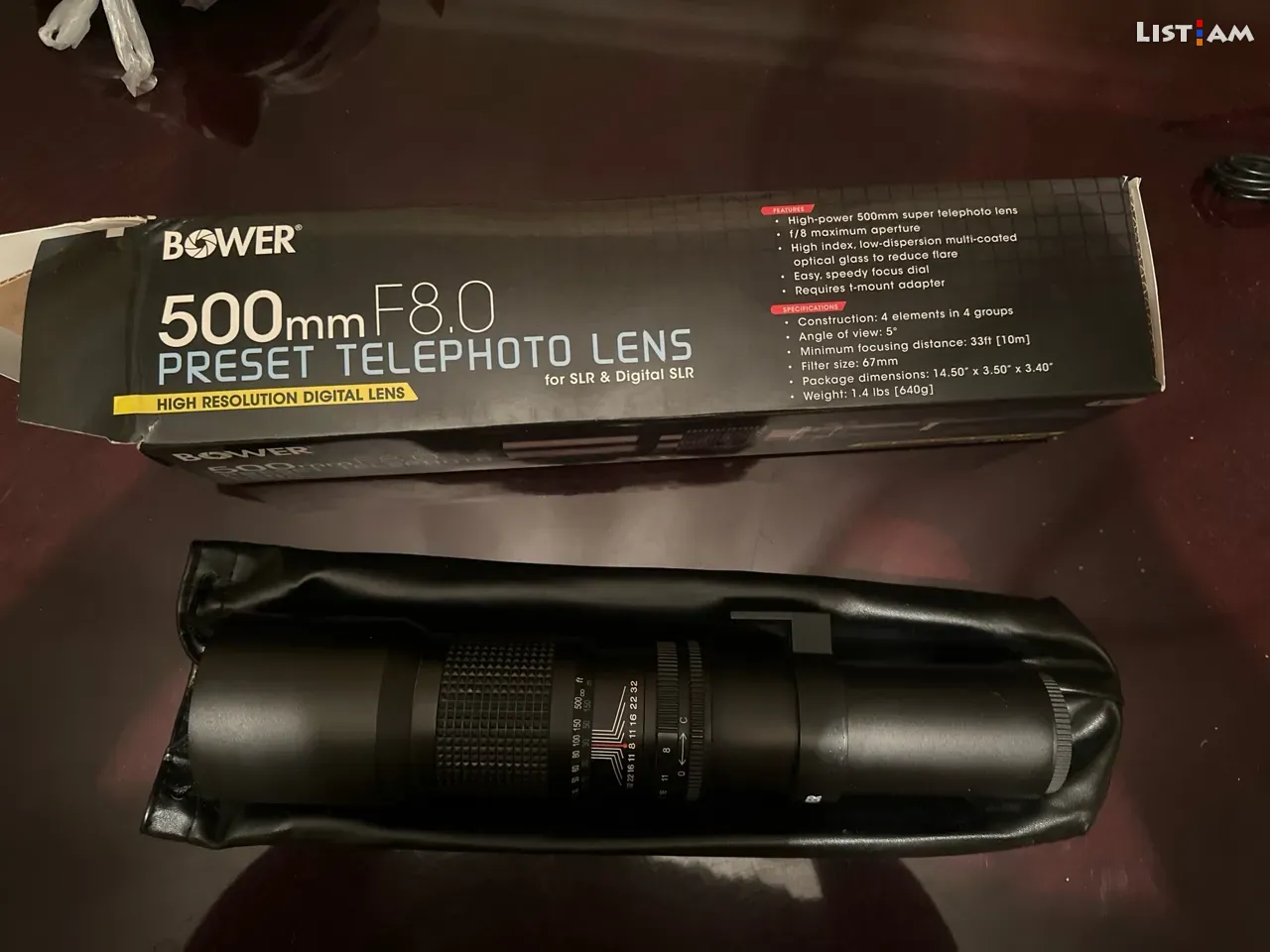Bower preset telephoto lens 500mm F8.0 - Photo and Video